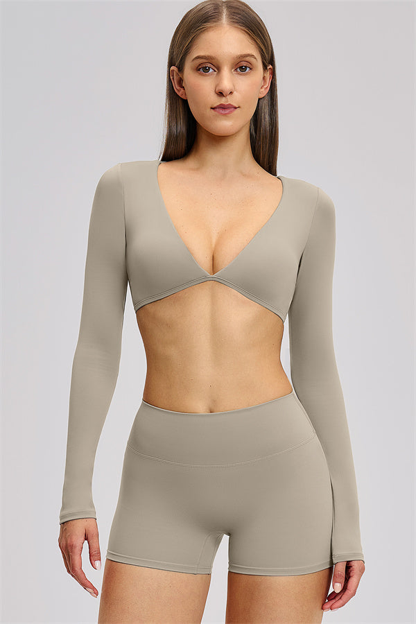 The Zestful Long Sleeve Crop Top