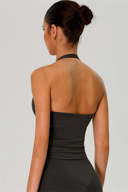 The Solid Halter Tank Top Leggings 2-Piece Set