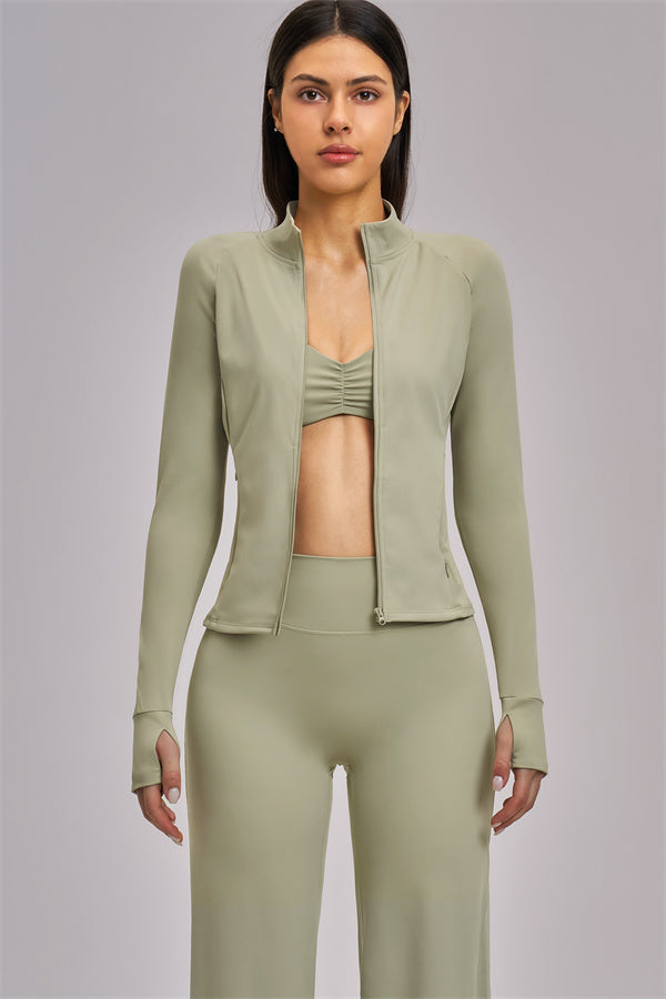 The Swoon Jacket Sports Bra Flared Leggings 3-Piece Set
