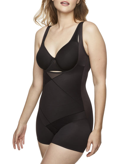 Tummy Tuck Open-Bust Boyshort Shaping Bodysuit