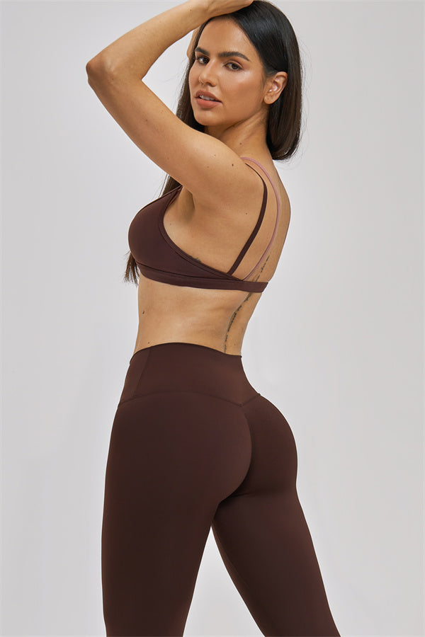 The Seraphine Layered V Sports Bra Leggings 2-Piece Set