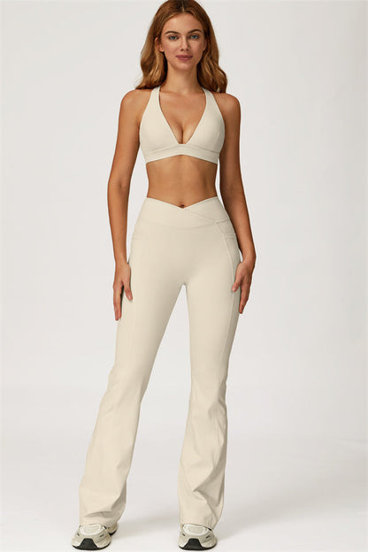 The Glacier Sports Bra Flared Leggings 2-Piece Set