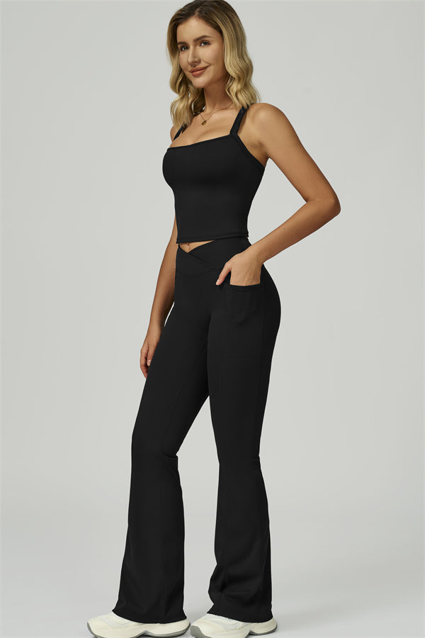 The Flourish Crop Tank Flared Leggings 2-Piece Set