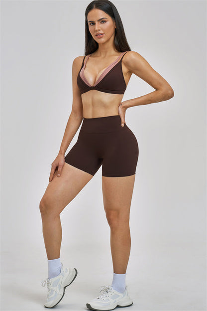 The New Seraphine Layered V Sports Bra Shorts 2-Piece Set