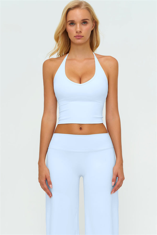 The Twirl Halter Tank Top New Straight Leg Pants 2-Piece Set