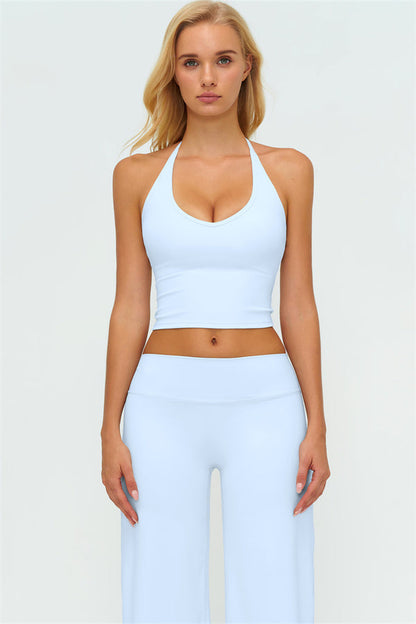 The Twirl Halter Tank Top New Straight Leg Pants 2-Piece Set