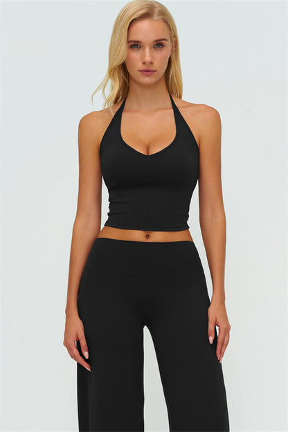 The Twirl Halter Tank Top New Straight Leg Pants 2-Piece Set