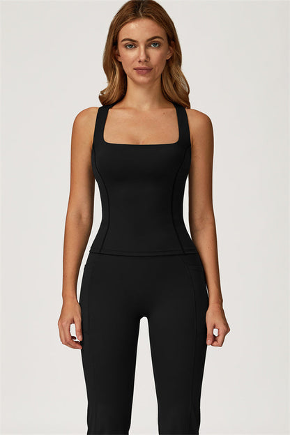 The Glacier Crop Tank Flared Leggings 2-Piece Set