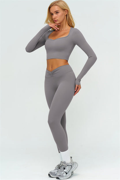The Lushness Long Sleeve Crop top Leggings 2-Piece Set
