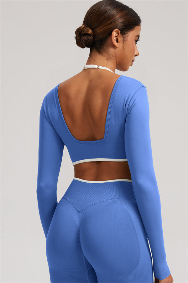 The Elevate Long Sleeve Crop top Shorts 2-Piece Set