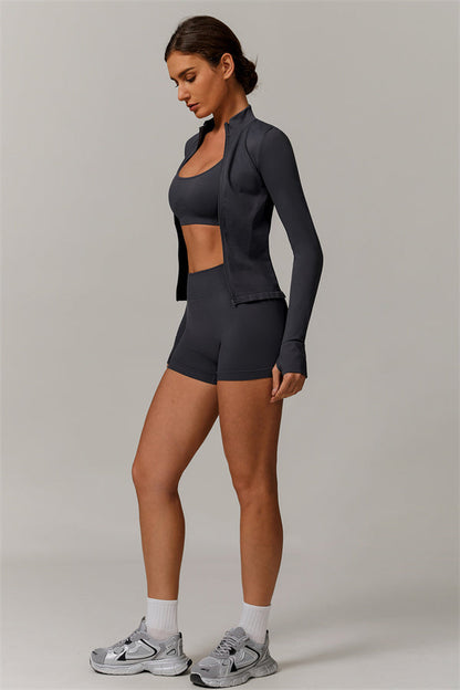The Nova Luxe Jacket Sports Bra Shorts 3-Piece Set