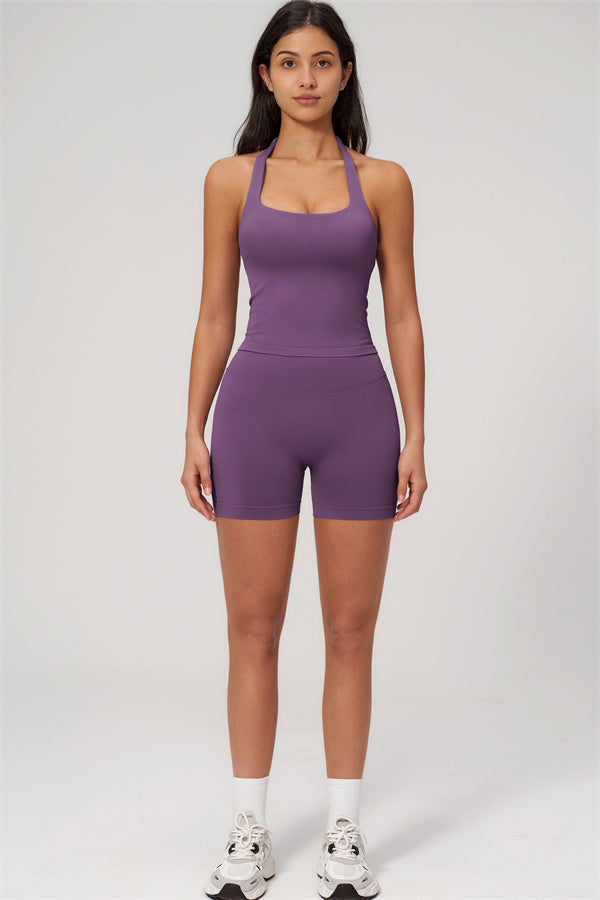 The Empower Halter Crop Top Shorts 2-Piece Set