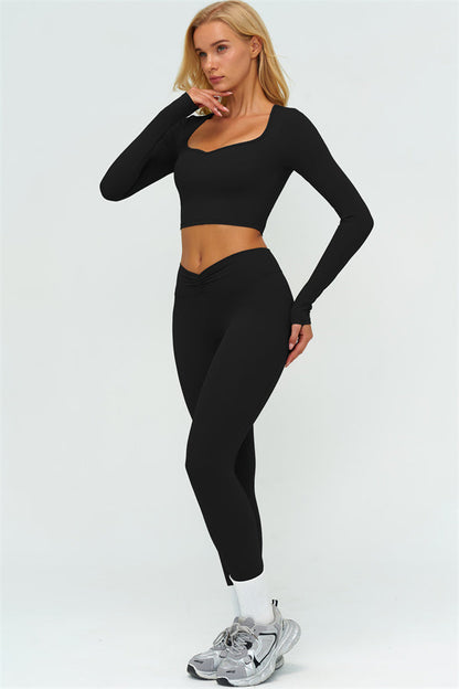The Lushness Long Sleeve Crop top Leggings 2-Piece Set