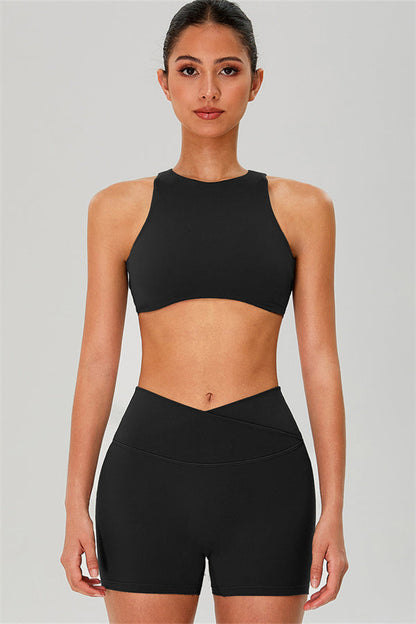 The Jewel Crop Top Crossover Shorts 2-Piece Set