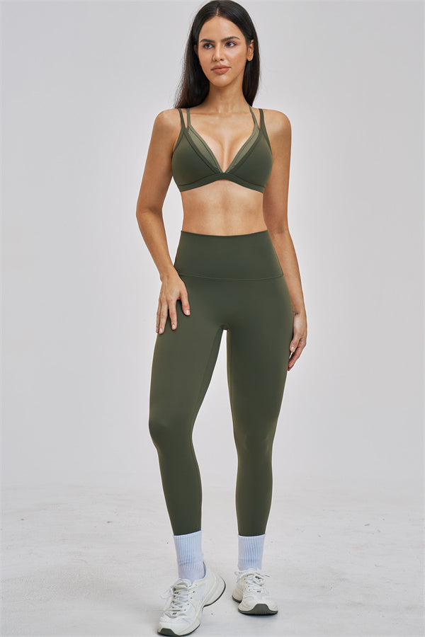 The Seraphine Layered V Sports Bra Leggings 2-Piece Set