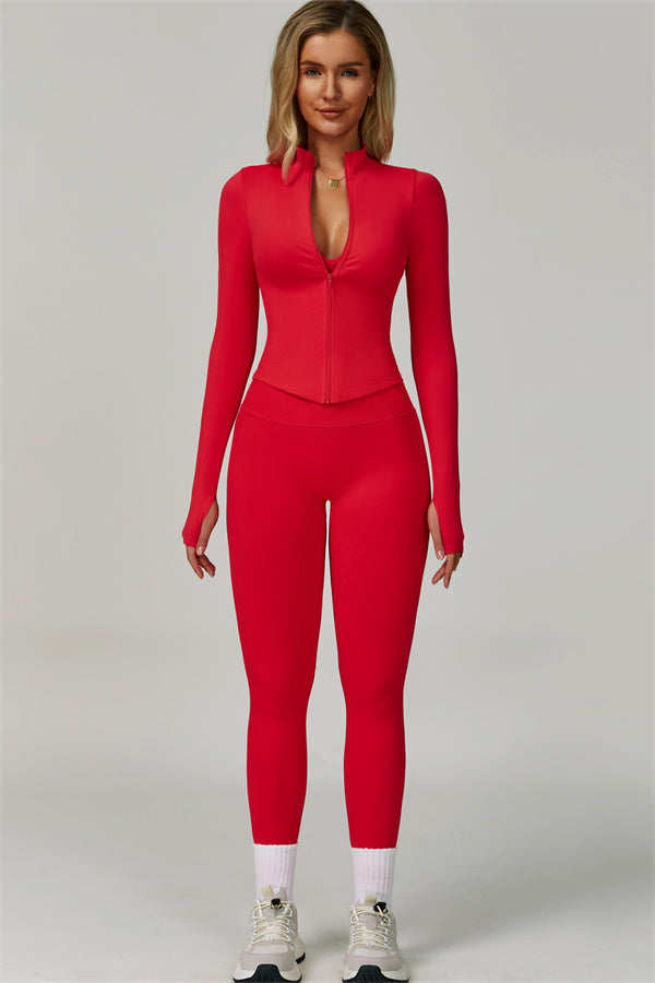 The Empower Jacket Sports Bra Leggings 3-Piece Set
