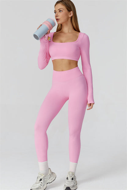 The Reign Long Sleeve Crop Top Leggings 2-Piece Set