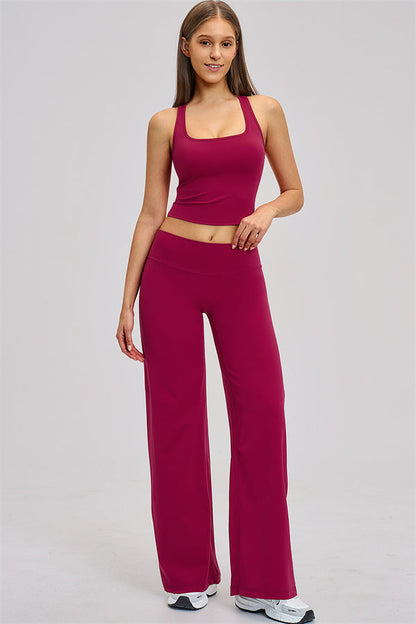 The Dynamic Crop Top Straight Leg Pants 2-Piece Set