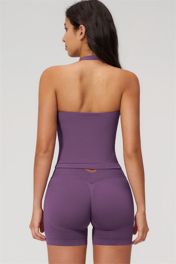 The Empower Halter Crop Top Shorts 2-Piece Set