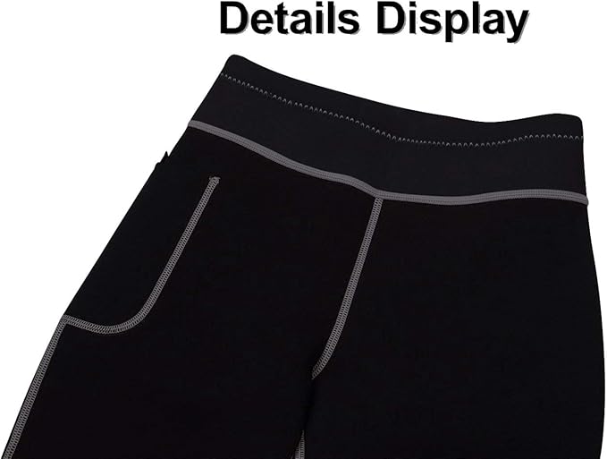 TrainingGirl Women's Hot Neoprene Sauna Sweat Shorts with Pocket Weight Loss Slimming Pants Workout Body Shaper Yoga Leggings