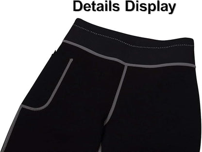 TrainingGirl Women's Hot Neoprene Sauna Sweat Shorts with Pocket Weight Loss Slimming Pants Workout Body Shaper Yoga Leggings