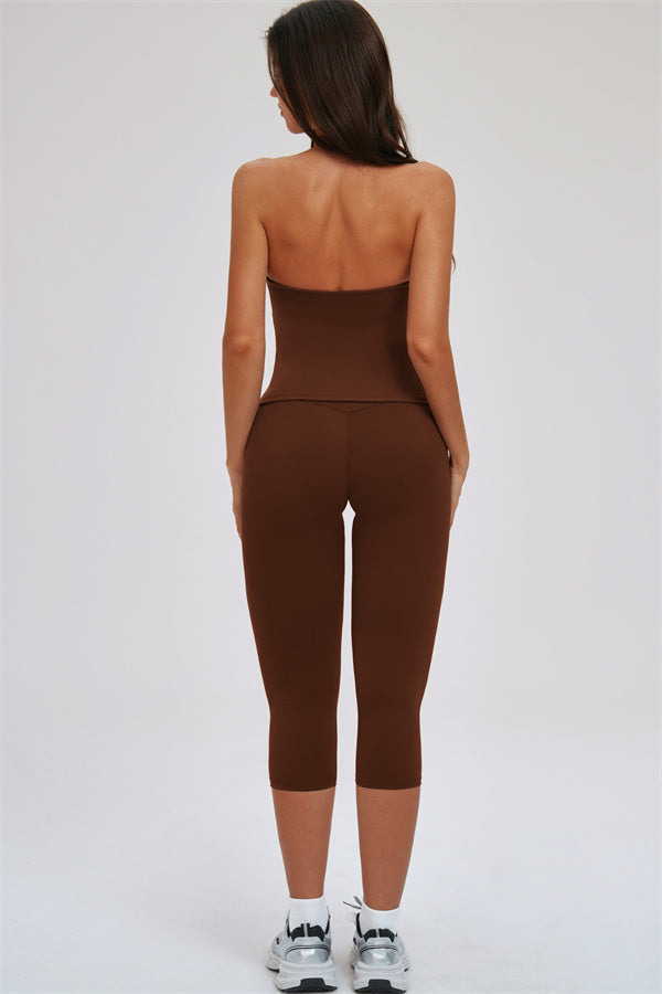 The Twirl Halter Tank Top Capri Leggings 2-Piece Set