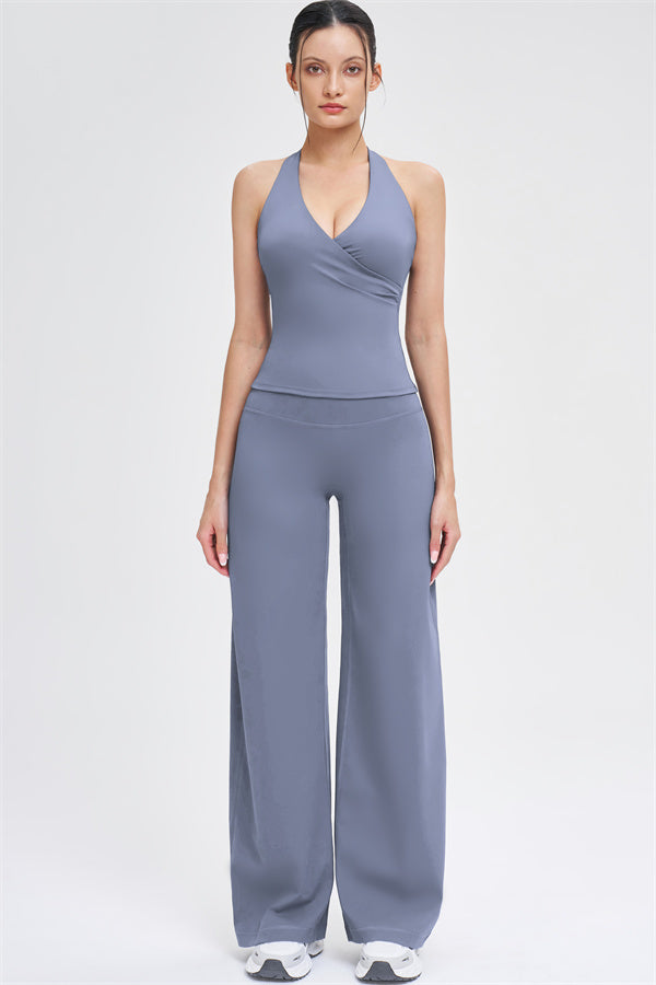 The Stride Crop Top Straight Leg Pants 2-Piece Set