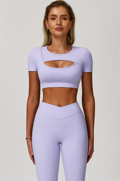 The Lavish Cut-out Crop Top Leggings 2-Piece Set