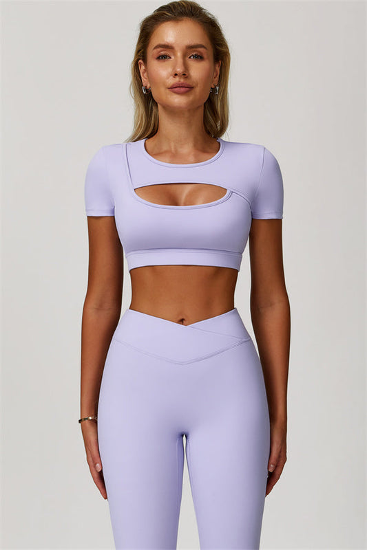 The Lavish Cut-out Crop Top Leggings 2-Piece Set