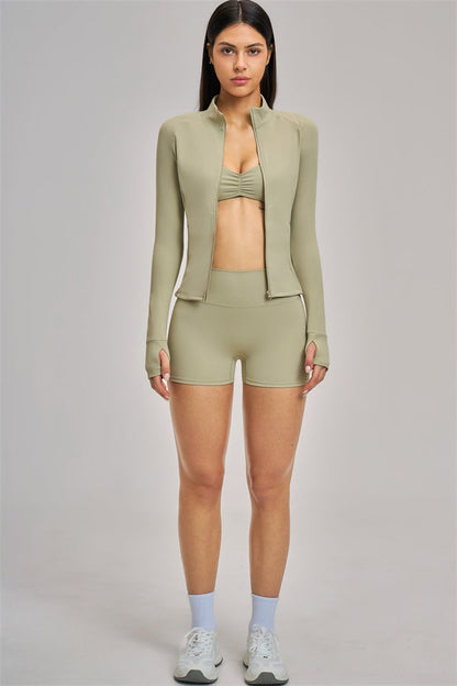 The Swoon Jacket Sports Bra Shorts 3-Piece Set