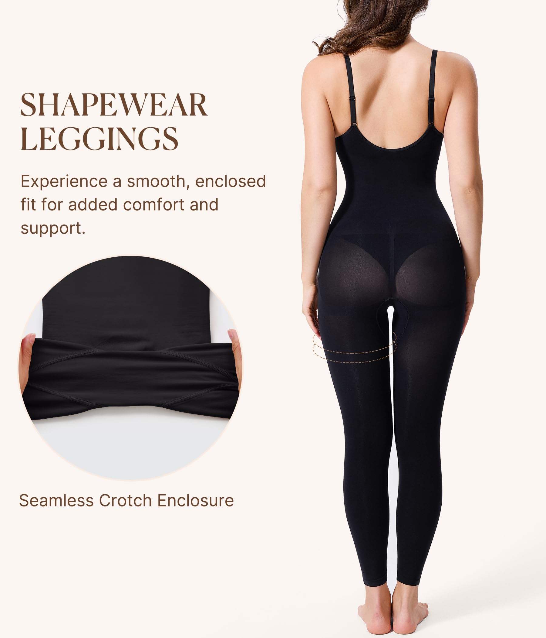 Women’s Seamless Full Body Shaper – Firm Tummy Control Bodysuit with Hip Enhancer & Back Support