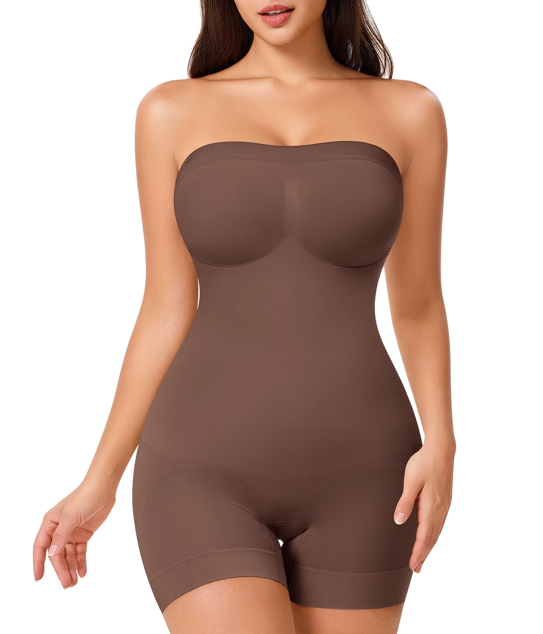 Women’s Seamless Bodysuit Shapewear – Detachable Strap Butt Lifter with Firm Tummy Control