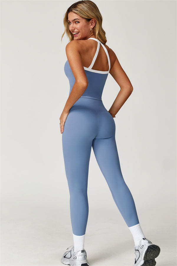 The Quest Cross Back Crop Top Leggings 2-Piece Set