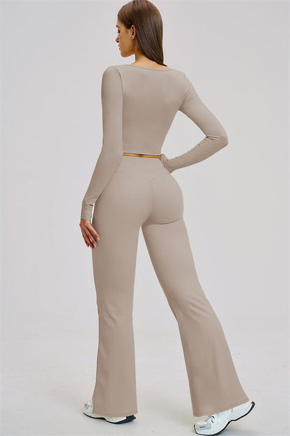 The Stride Long Sleeve T-shirt Flared Leggings 2-Piece Set