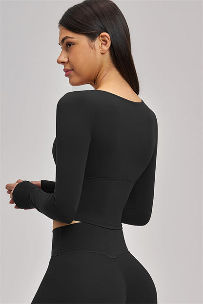 The Swoon Long Sleeve Crop top Flared Leggings 2-Piece Set