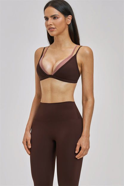 The Seraphine Layered V Sports Bra Leggings 2-Piece Set