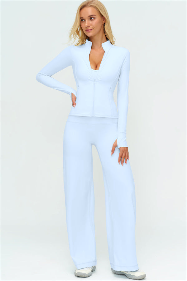 The Twirl Zip Jacket New Straight Leg Pants 2-Piece Set