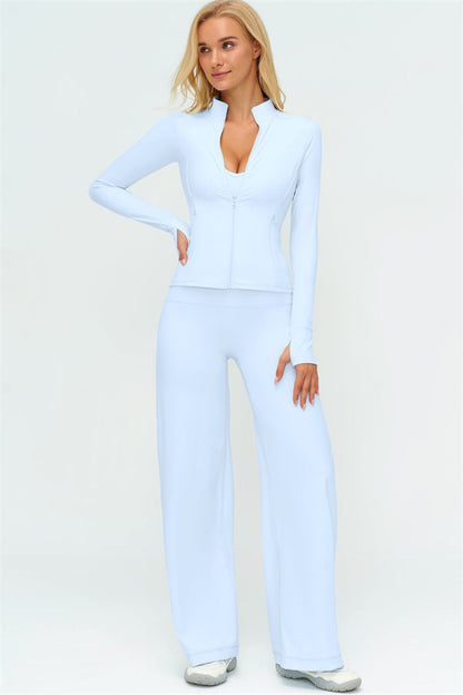 The Twirl Zip Jacket New Straight Leg Pants 2-Piece Set