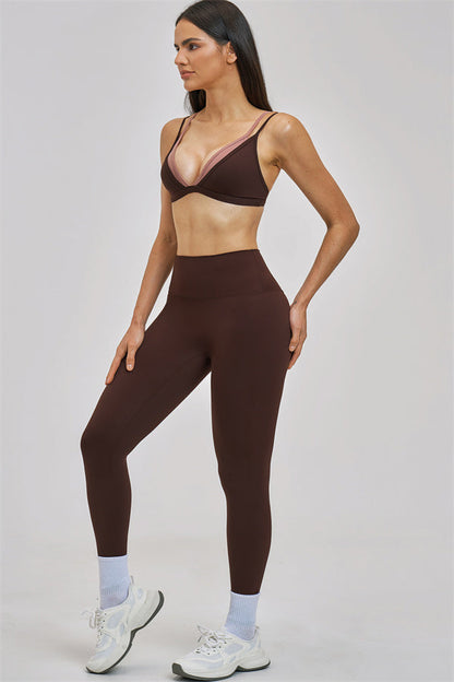The Seraphine Layered V Sports Bra Leggings 2-Piece Set