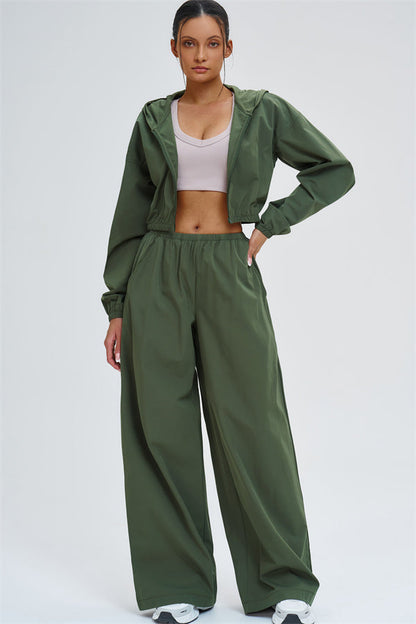 The Svelte UV protection Crop Hoodie Sweatpants 2-Piece Set