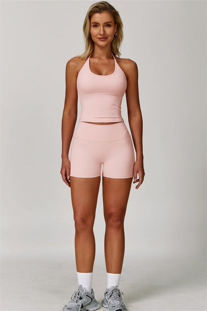 The Surge Halter Crop Top Shorts 2-Piece Set