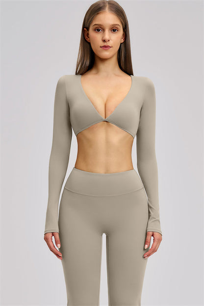 The Zestful Long Sleeve Crop Top