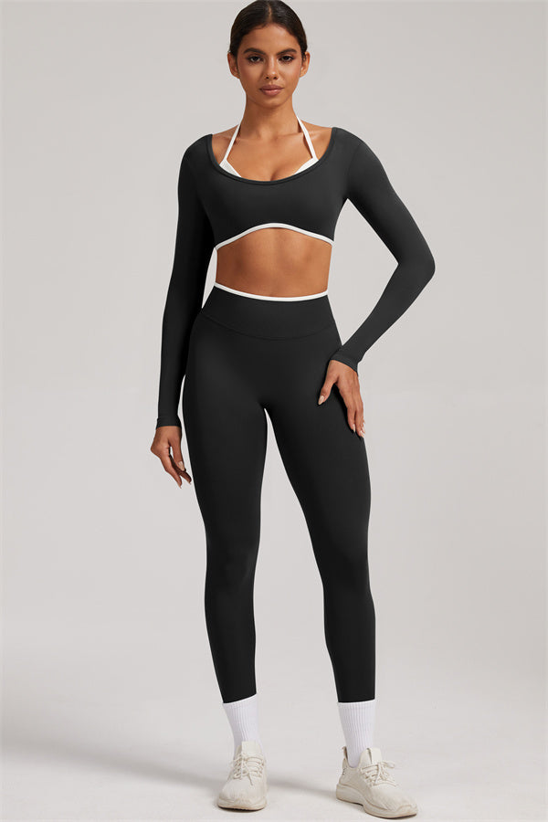 The Elevate New Long Sleeve Crop top Leggings 2-Piece Set