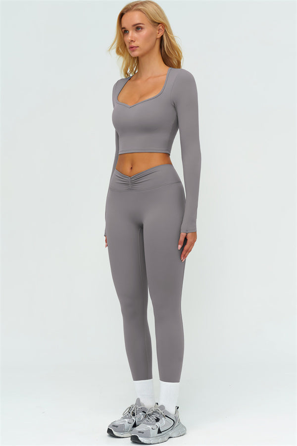 The Lushness Long Sleeve Crop top Leggings 2-Piece Set