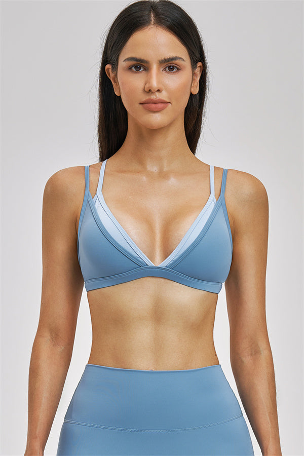 The Seraphine Layered V Sports Bra Leggings 2-Piece Set