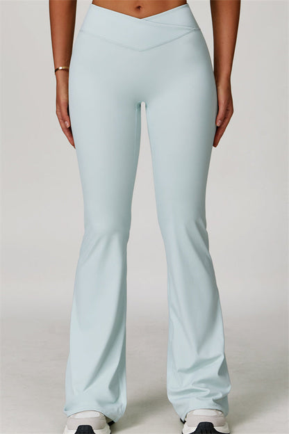 The Lavish Long Sleeve Cut-out Crop Top Flared Leggings 2-Piece Set