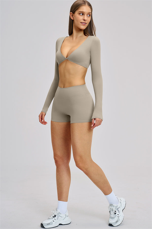 The Zestful Long Sleeve Crop Top