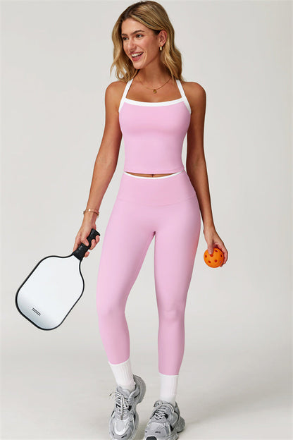 The Quest Cross Back Crop Top Leggings 2-Piece Set