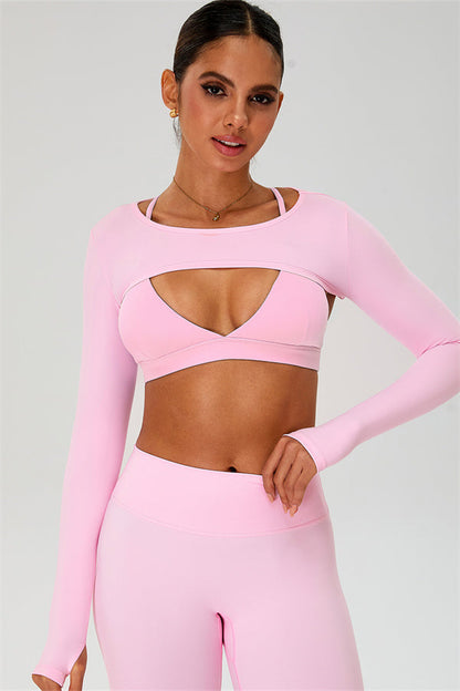 The Ember Sports Bra Crop Top Leggings 3-Piece Set