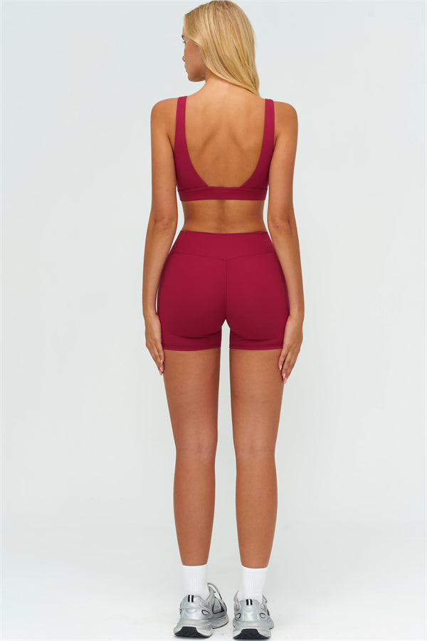 The Lushness V-Back Sports Bra Shorts 2-Piece Set
